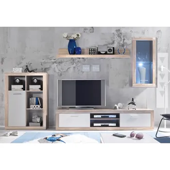 Obývací stěna Obývací sestava s LED CAPITAN barva dub sonoma/bílá