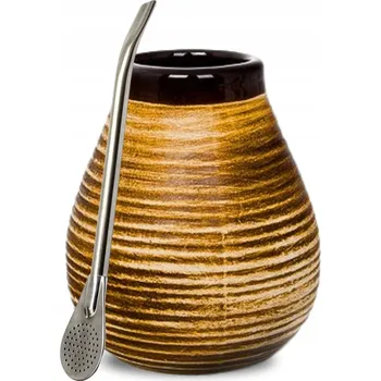 Startovací Sada pro Yerba Mate - Hnědá Kalabasa 280ml, Hrnek + Bombilla 17cm