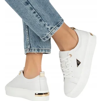 Dámské tenisky Kožené polobotky na platformě dámské boty Filippo bílé tenisky vel. 40