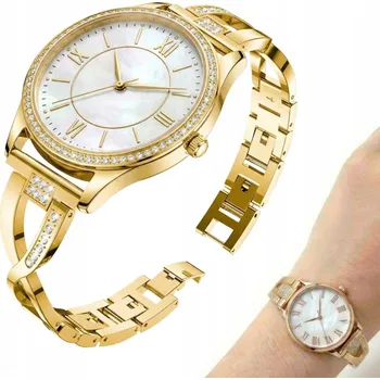 Náramek DÁMSKÝ ŘEMÍNEK NÁRAMEK PRO CHYTRÉ HODINKY ZLATÝ + 2 STĚŽEJKY 18MM