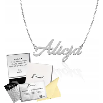 Náhrdelník Náhrdelník se jménem ALICJA stříbro PLÍŠEK ZDARMA