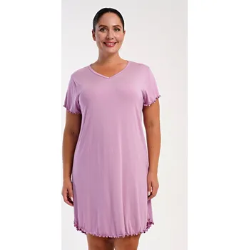 Dámská noční košile s krátkým rukávem Liliana pudrová 4XL