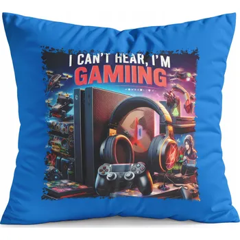 Polštář POLŠTÁŘ MODRÝ DÁREK – GAMER GAMEPAD GAMBLING HRY