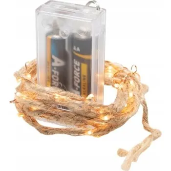 Vánoční dekorace Světelný řetěz Oct 2 cm na baterie hnědý