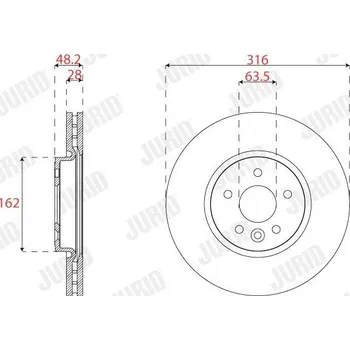 Brzdový systém Brzdový kotouč JURID 563304JC