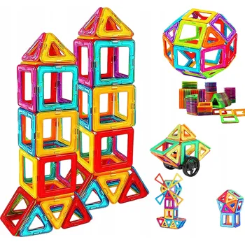 ostatní stavebnice MAGNETICKÉ STAVEBNICE PRO DĚTI 3D Vzdělávací SADA 180 DÍLKŮ
