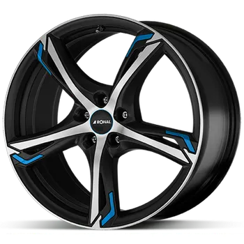 Disk Alu disk Ronal R62 Blue 8,5x20 5x114 ET40 černý leštěný modrý