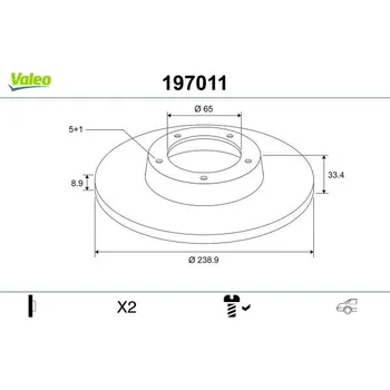 Brzdový kotouč Brzdový kotouč VALEO 197011