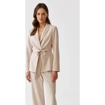 Dámské sako Tatuum ELEGANTNÍ PLÁTĚNÉ SAKO S MÓDNÍM ZAVAZOVÁNÍM V PASE - KOALA