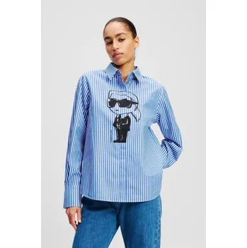 Bavlněná košile Karl Lagerfeld IKON A2W11031 modrá 55X, vel. 38