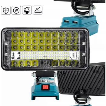 Lampička 90W 60LED PRACOVNÍ HALOGENOVÁ LED LAMPA NA AKUMULÁTOR +2USB