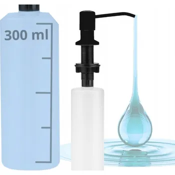 Dávkovač mýdla VESTAVNÝ ČERNÝ DÁVKOVAČ NA JAR, MYDLO DO DŘEZU 300 ml