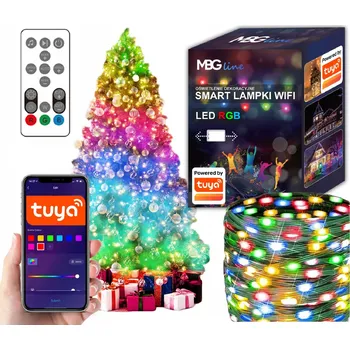 Vánoční dekorace OSVĚTLENÍ VÁNOČNÍ OSVĚTLENÍ NA STROMEČEK 100 LED SMART 10 M STROMEČEK OVLADAČ APLIKACE