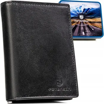 Peněženka Portfel męski Peterson jako dárek RFID klasická elegantní kožená černá