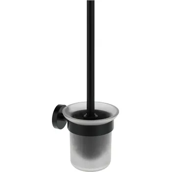 WC štětka Ravak KN 410.20BLM Držák s WC štětkou a nádobkou, černá matná