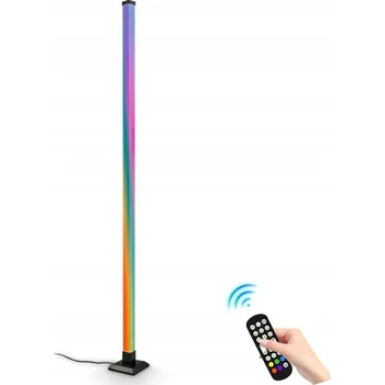Stojací lampa LED RGBIC stojací lampa s dálkovým ovládáním, hudebním senzorem, 150 cm, časovač, 4,8 W