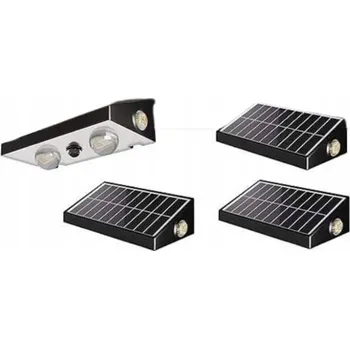 Venkovní osvětlení Venkovní solární lampy, 3-směrové, 10 režimů, automatické, voděodolné, 4 ks
