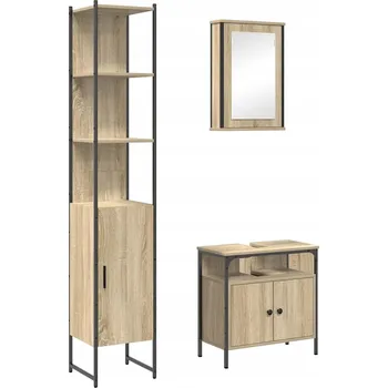 Koupelnový nábytek Sada koupelnového nábytku 3 ks dub sonoma 33 x 33 x 185,5 cm