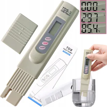 DIGITÁLNÍ MĚŘIČ / TESTER TVRDOSTI, KVALITY A TEPLOTY VODY 0-9999 PPM TDS-3
