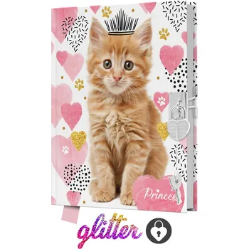 Blok Památník JUNIOR 14x18 cm, 80 list. čistý se zámkem - Princess