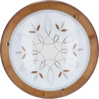 Stropní dřevěné osvětlení RUSTICA - 1xE27, 60W, 40cm, kulaté, dub / bílé