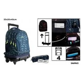 Set školních potřeb Plecak ze stelażem i kółkami 4 komory + piórnik