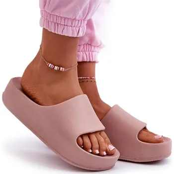 Dámské pantofle Dámské NAZOUVÁKY na platformě, pěnové, růžové, velikost 39