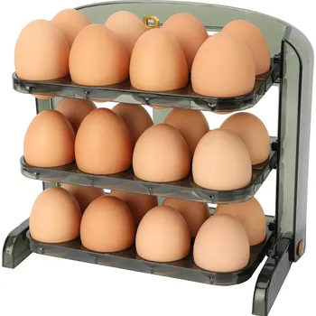 Dóza na potraviny Organizér na vejce Belle Vous do lednice, na 24 ks, 3 patra, plastový, zelený