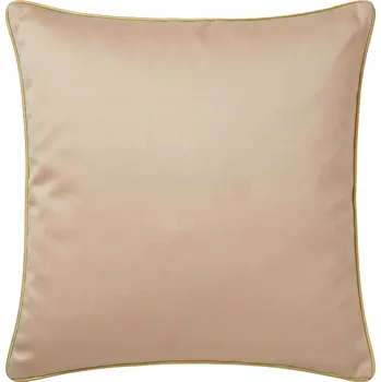 Povlečení POVLEČENÍ NA POLŠTÁŘEK BAVLNA SATÉN QUEEN BÉŽOVÉ SE ZLATÝM DEKORATIVNÍM LEMEM 40x40 cm