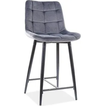 Barová židle Casarredo Barová čalouněná židle SIK VELVET šedá/černá