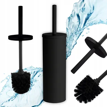 WC štětka WC KARTÁČ ZÁCHODOVÝ DO KOUPELNY UZAVÍRATELNÝ VOLNĚ STOJÍCÍ ČERNÝ