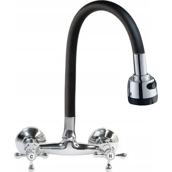 Vodovodní baterie Kuchyňská nástěnná baterie Focus Sanitar Focus černá, stříbrná