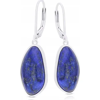 Náušnice Stříbrné Náušnice s lapis lazuli pro ženy, rhodiované Stříbro ryzost 925