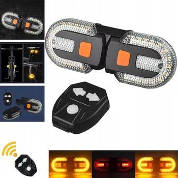Cyklosvítilna ZADNÍ SVĚTLO NA KOLO S BLINKRY SMĚROVKY USB + DÁLKOVÉ OVLÁDÁNÍ