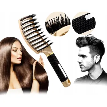 kartáč na vlasy Kartáč na vlasy Abody antistatický žlutý se smíšenými štětinami