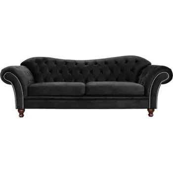 Pohovka Pohovka 3-místná Chesterfield Sheffield - Meble Ropez monolith 79, stříbrné cvoky 230x84 cm