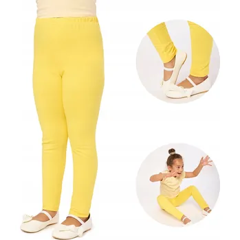 Dívčí legíny Dívčí legíny s dlouhým rukávem bavlna MS10-225 Žlutá 140