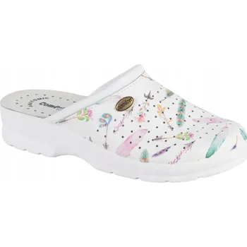 Dámské pantofle Nazouváky dámské zdravotní kožené bílé Comfooty Alessia 37