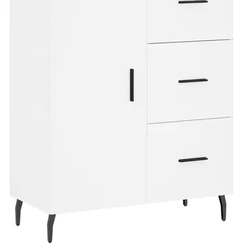 Komoda Bílá skříňka se 3 zásuvkami a 2 policemi, 69,5 x 34 x 90 cm