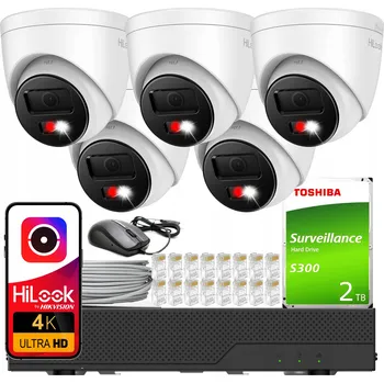 Bezpečnostní kamera Monitorovací sada 5x IPC-T280HA-LUF/SL 8MPx HiLook od Hikvision s AI detekcí