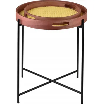 Konferenční stolek Stolek Mondex kulatý 38 x 5 x 48 cm černý