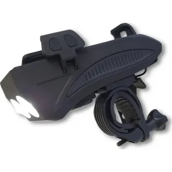 Multifunkční světlo na kolo s držákem na telefon, černé