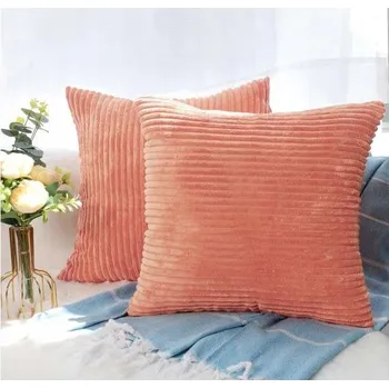 Povlak na polštářek Povlaky na Polštáře Dekorativní 45x45cm Plyšové Měkké Růžové 2 kusy