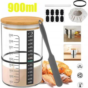 Obraz STARTOVACÍ SADA PRO KVÁSEK, FERMENTAČNÍ SKLENICE 900 ML, PRO PEČENÍ CHLEBA