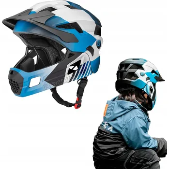 Sportovní chránič DĚTSKÁ CYKLISTICKÁ PŘILBA ROCKBROS S ODEPÍNACÍ ČELISTÍ, VELIKOST M, FULL FACE, MTB