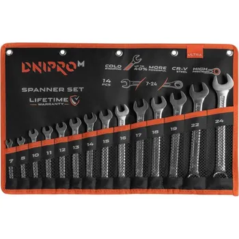 Klíč Sada klíčů ULTRA v kufříku, (7-24 mm) 14 ks., Dnipro-M