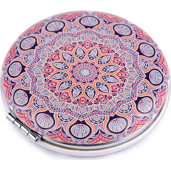 Kosmetické zrcátko Kosmetické zrcátko mandala, střední, 2 lososová světlá