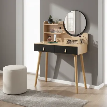 Toaletní stolek ArtJum Toaletní stolek SCANDI 2 černá | CM-324312