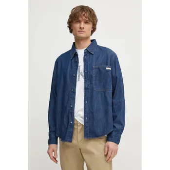 Pánská košile Džínová košile Calvin Klein Jeans J30J327022 modrá 55J, vel. M