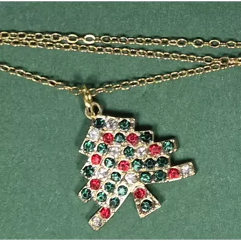 Vánoční dekorace Vánoční řetízek - Vánoční stromeček s kamínky